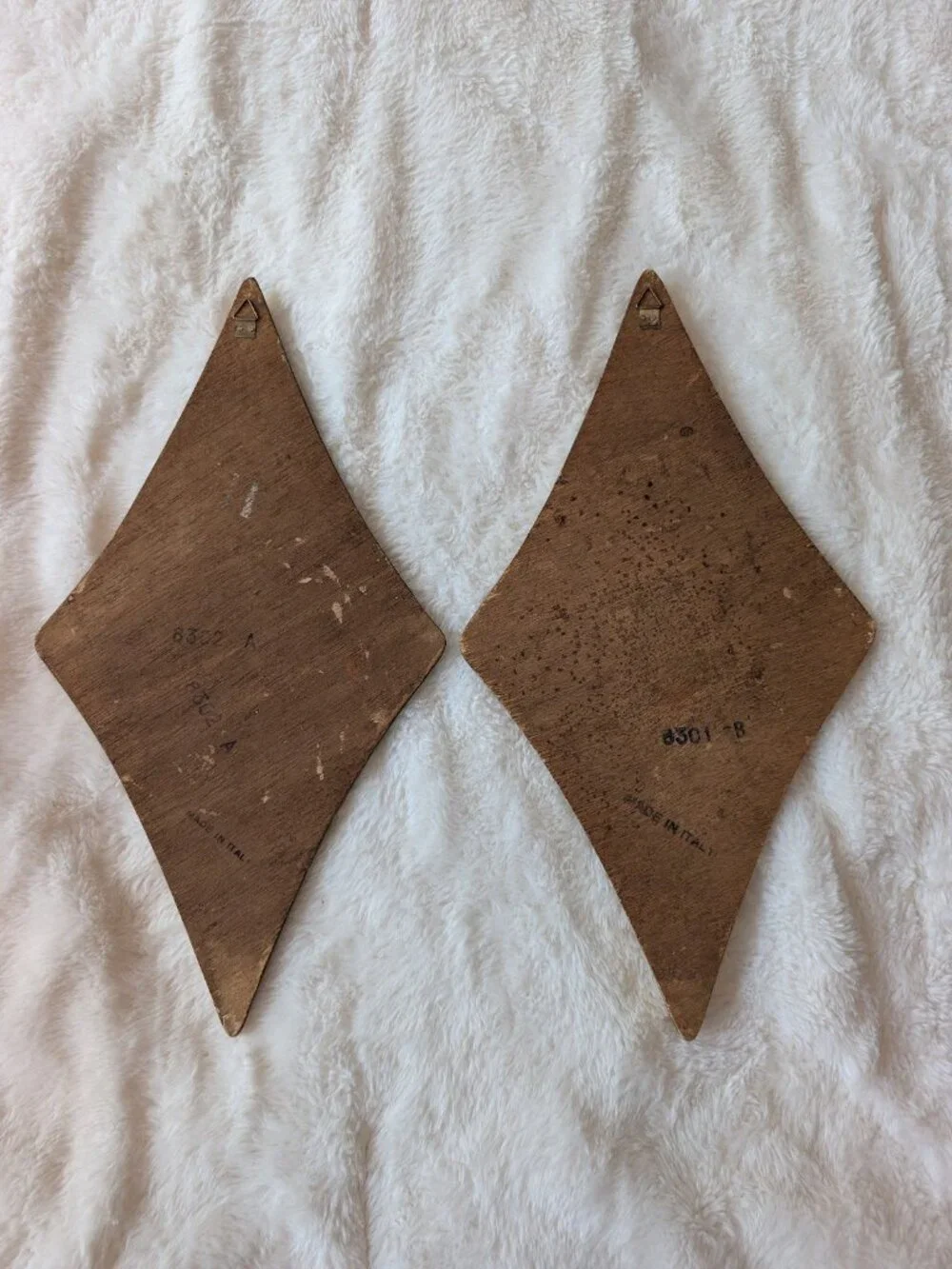 Vintage Italian Florentine Wooden Plaques (set of 2)
